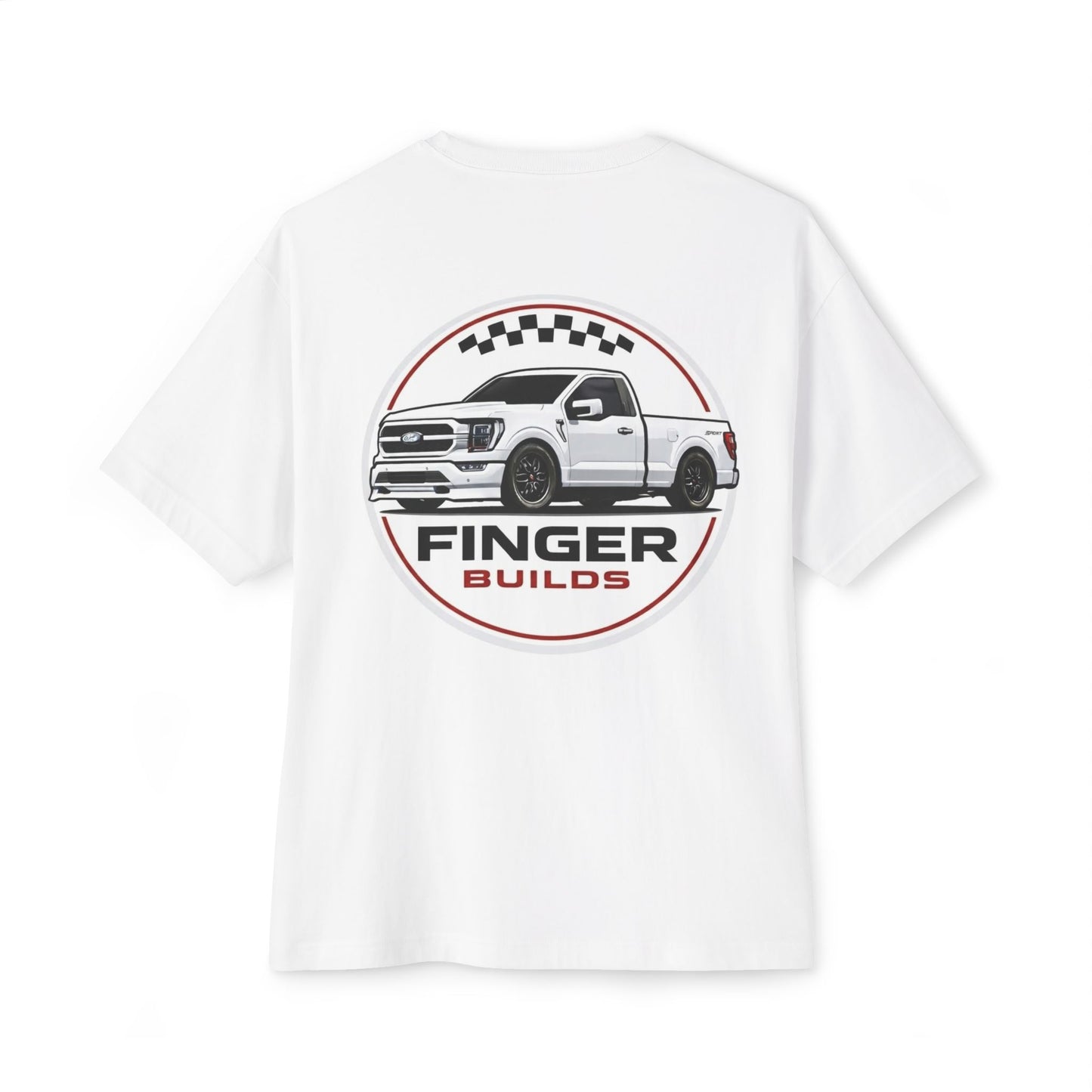 Finger Builds Truck Logo Tee — Oversized Boxy T‑Shirt