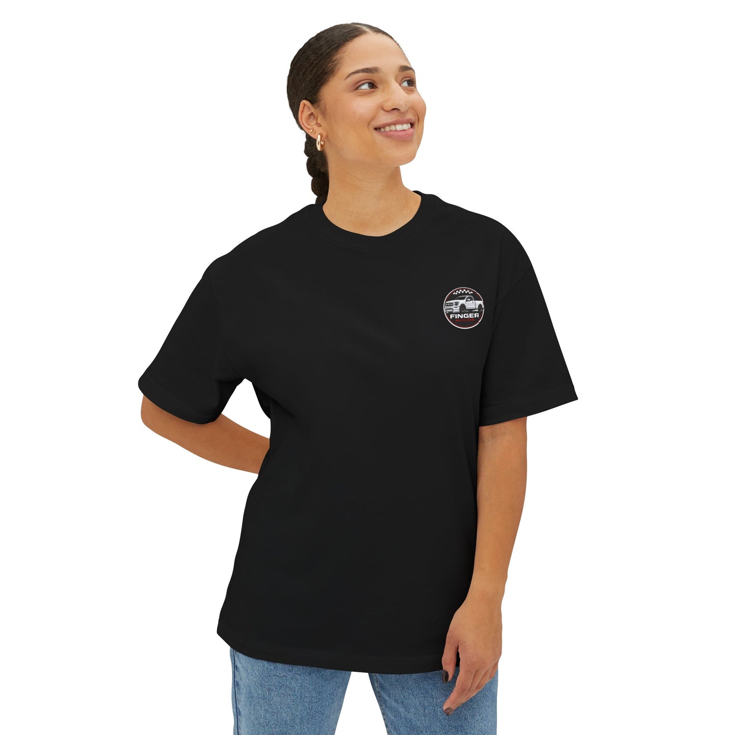 Finger Builds Truck Logo Tee — Oversized Boxy T‑Shirt