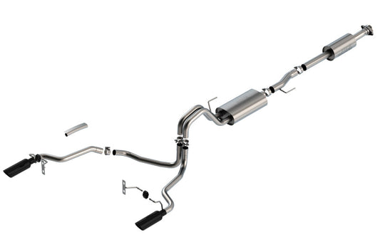 Borla F-150 2021 2.7L/3.5L 4dr CC SB EC STB Lar/KingR/Plnm/LTD 3/2.25 SRE CB Touring BLK CHR Tips 140862BC