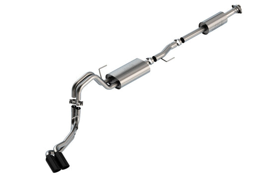 Borla F-150 2021 5.0L 4dr CC SB EC STB Lariat/KR/Pltnm/LTD 3/2.25 DSE Cat-Back Touring BLK CHR Tips 140873BC