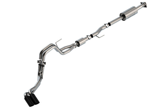 Borla F-150 2021 5.0L 4dr CC SB EC STB Lariat/KR/Pltm/LTD 3/2.25 DSE Cat-Back S-Type Black CHR Tips 140874BC