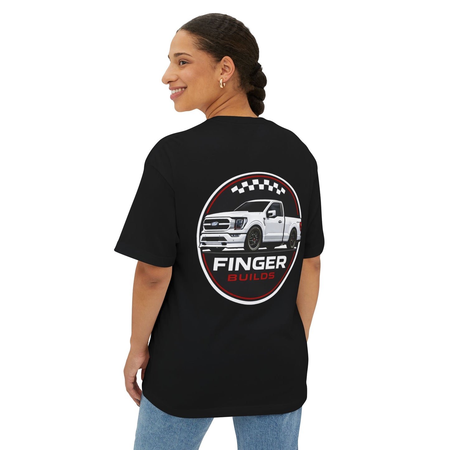 Finger Builds Truck Logo Tee — Oversized Boxy T‑Shirt