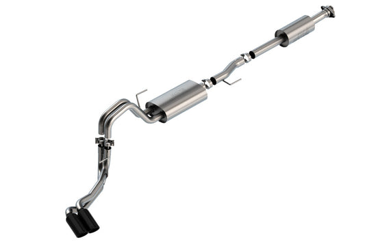 Borla F-150 2021 3.3L CC SB EC STB XL/XLT/Lariat/KR/Plnm/LTD 3/2.25 DSE Cat-Back S-Type BLK CHR Tips 140880BC