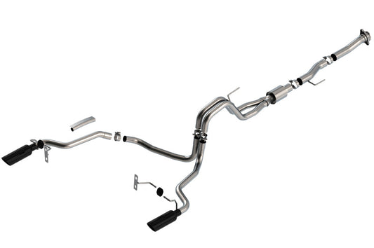 Borla F-150 2021 5.0L 2dr RC SB (122.8 WB) XL/XLT 3/2.25 SRE Cat-Back ATAK Black Chrome Tips 140869BC
