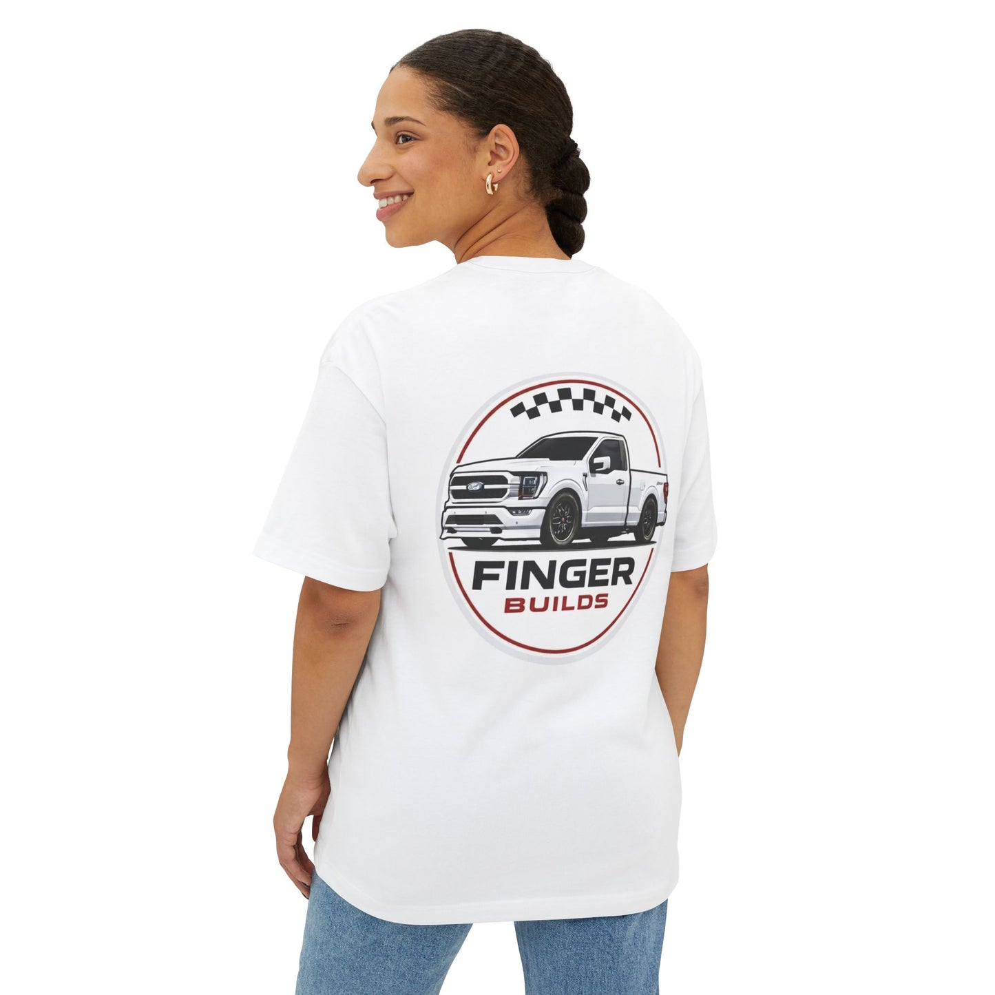 Finger Builds Truck Logo Tee — Oversized Boxy T‑Shirt