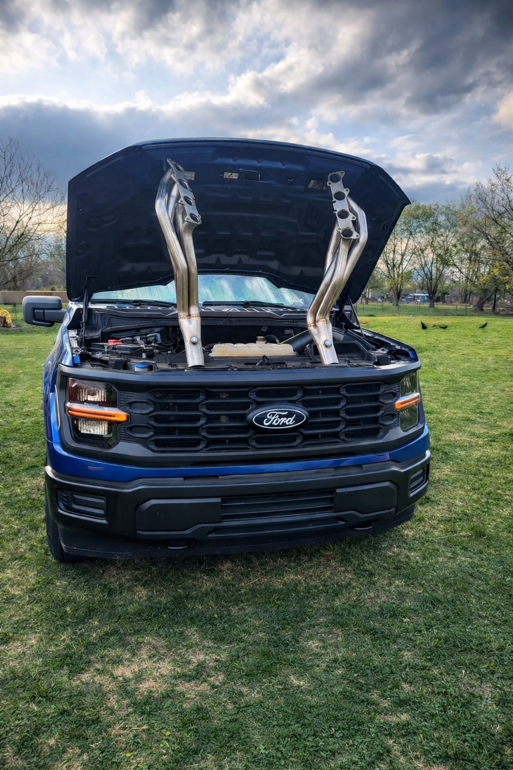 2015-2025 Ford F150 1 7/8" Long Tube Headers with Off Road Pipe