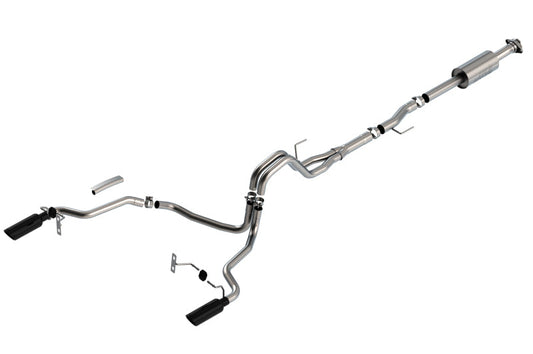 Borla F-150 2021 2.7L/3.5L 4dr CC SB EC STB Lar/KingR/Plnum/LTD 3/2.25 SRE CB S-Type BLK CHR Tips 140863BC