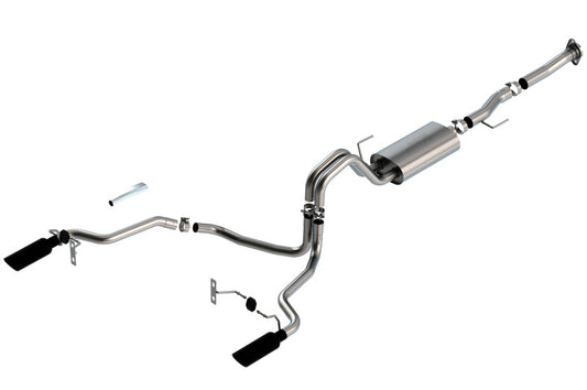 Borla F-150 2021 5.0L 2dr RC SB (122.8 WB) XL/XLT 3/2.25 SRE Cat-Back S-Type Black Chrome Tips 140868BC